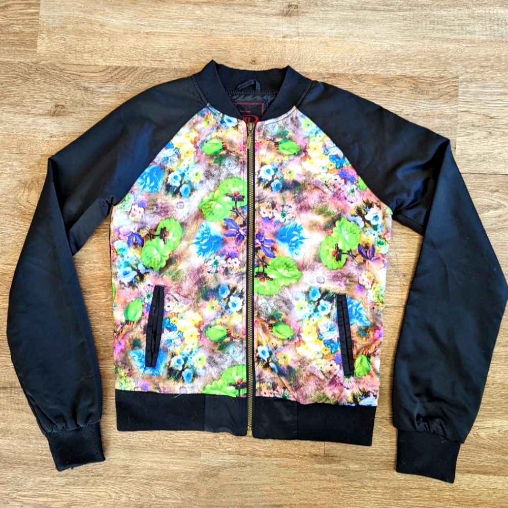 Floral & Black Spring & Fall Yoki Jacket